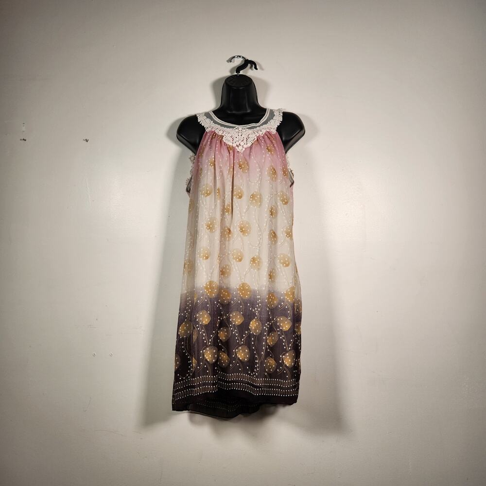 ULTRA PINK Dress Womens Large Babydoll Boho Fairycore Feminine Coquette Romantic